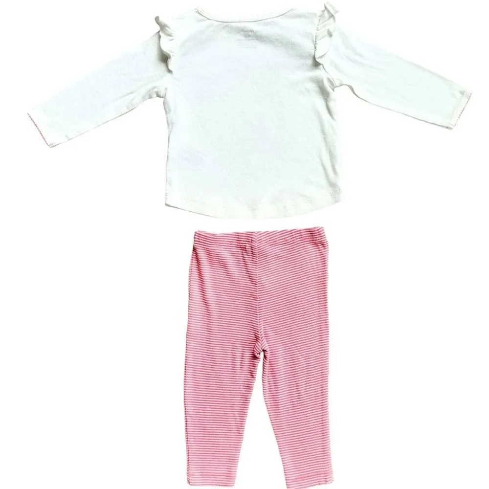 Carter’s Baby Girl Kids Long Sleeve Hello Beautiful Flower Outfit Set. 9 Months.